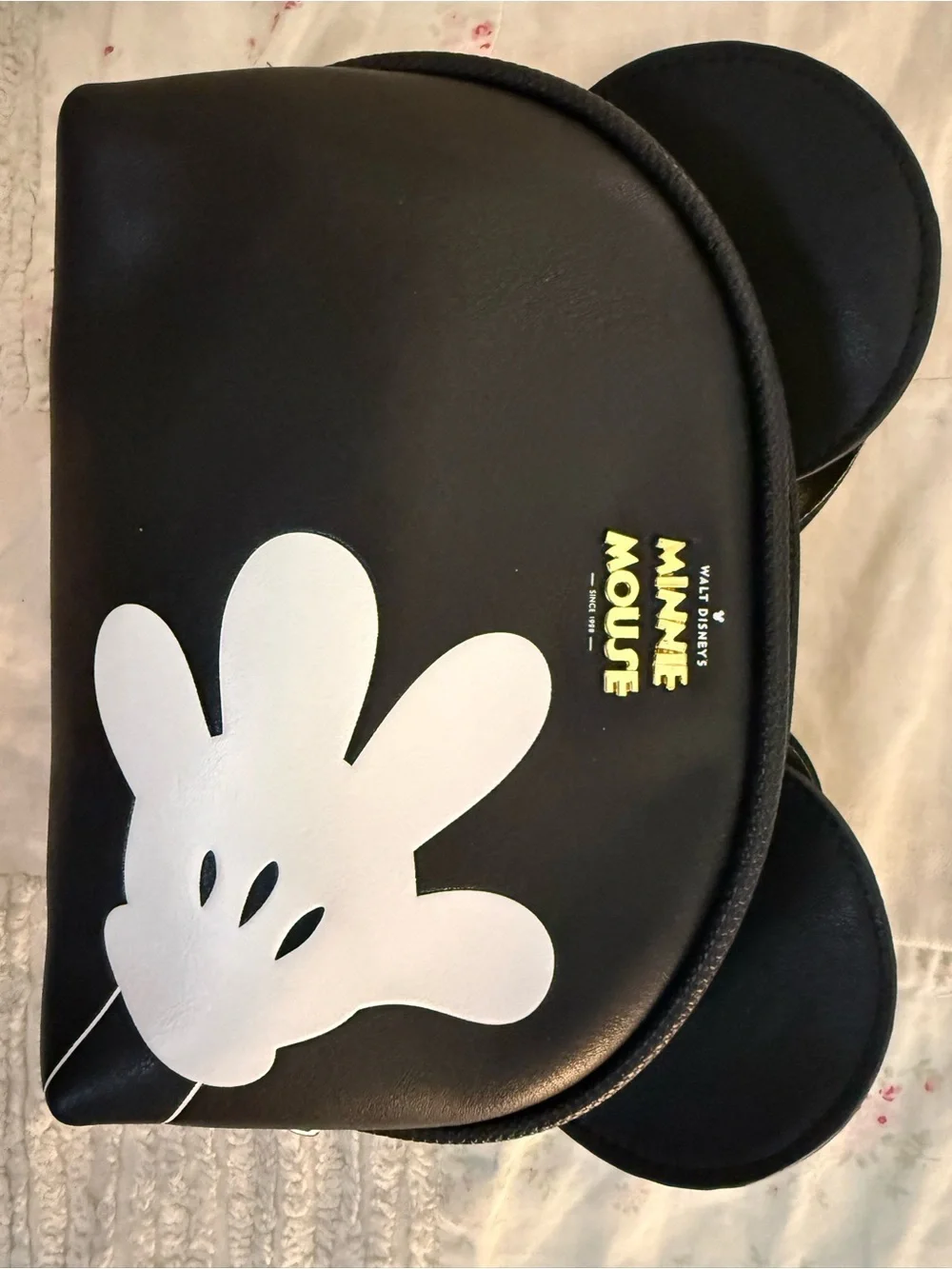 Disney Minnie Mouse Black & Gold Bow Cosmetic Bag/Clutch